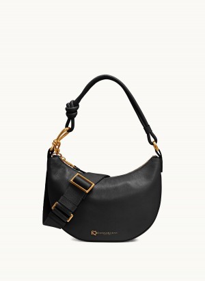 Black / Gold Donna Karan Roslyn Small Hobo Bag | PH_DK70042