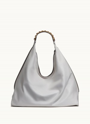 White Donna Karan Bellmore Xl Hobo Bag | PH_DK83065