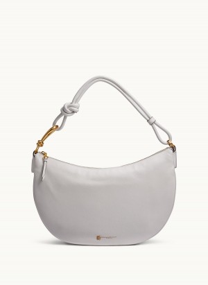 White Donna Karan Roslyn Large Hobo Bag | PH_DK45905