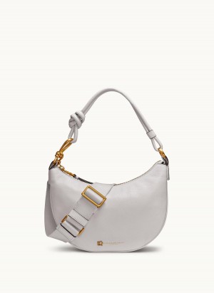 White Donna Karan Roslyn Small Hobo Bag | PH_DK39616