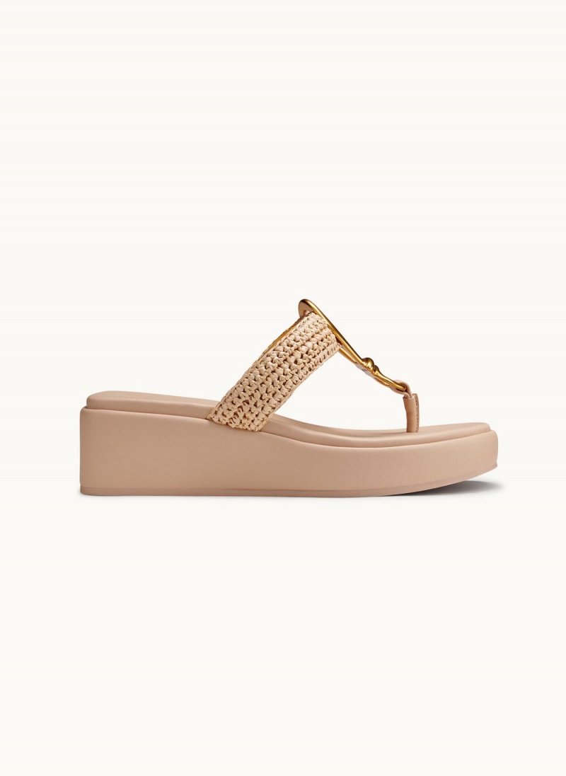 Beige / Beige Donna Karan Harlyn Wedge Sandals | PH_DK74513