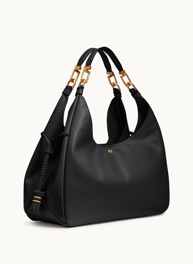 Black Donna Karan Bellerose Hobo Bag | PH_DK91262