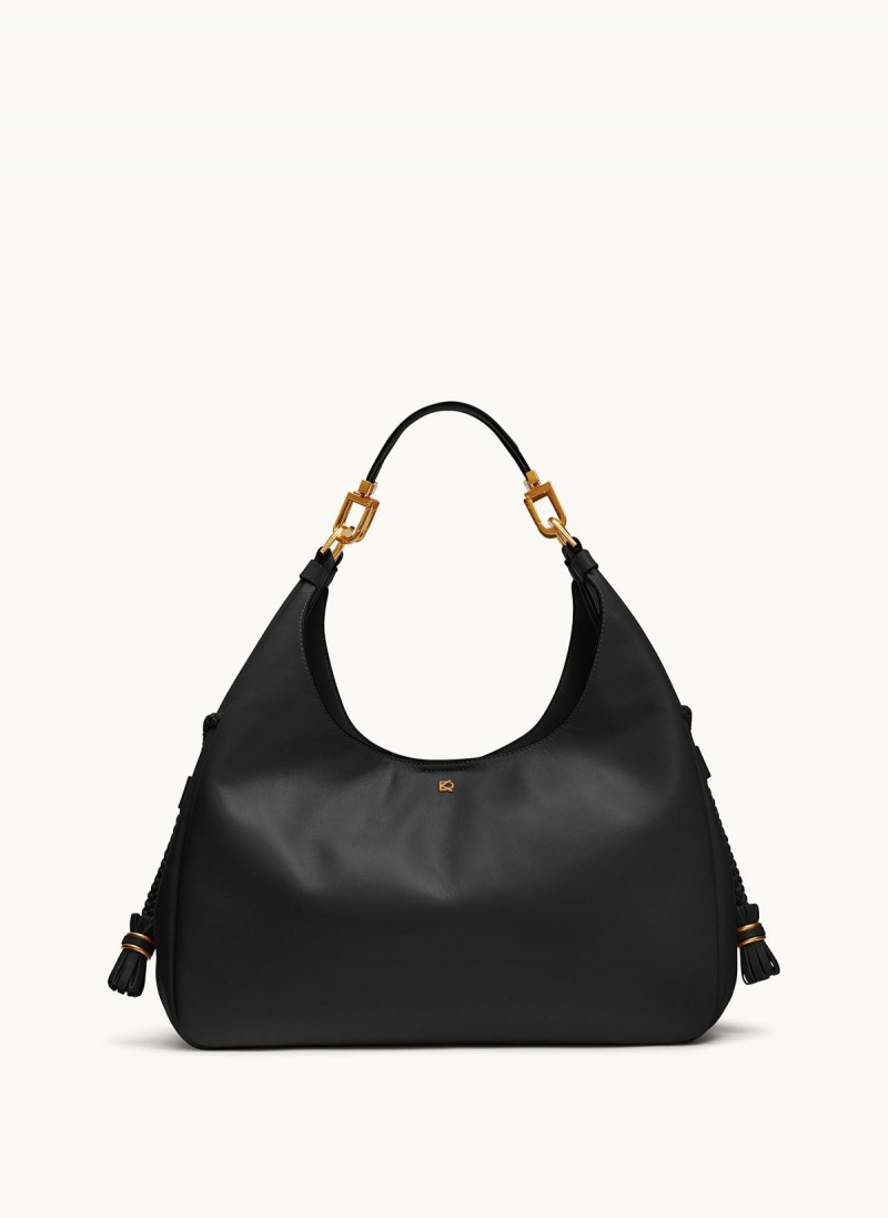 Black Donna Karan Bellerose Hobo Bag | PH_DK91262