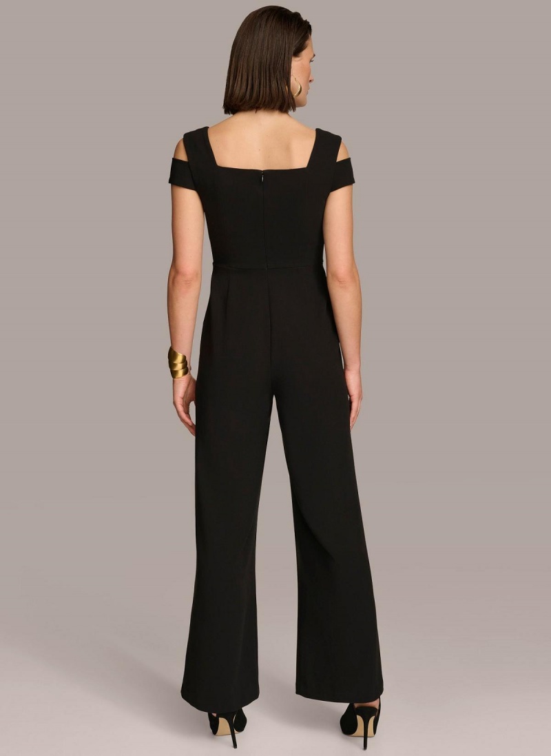 Black Donna Karan Cold Shoulder  Jumpsuit | PH_DK85174