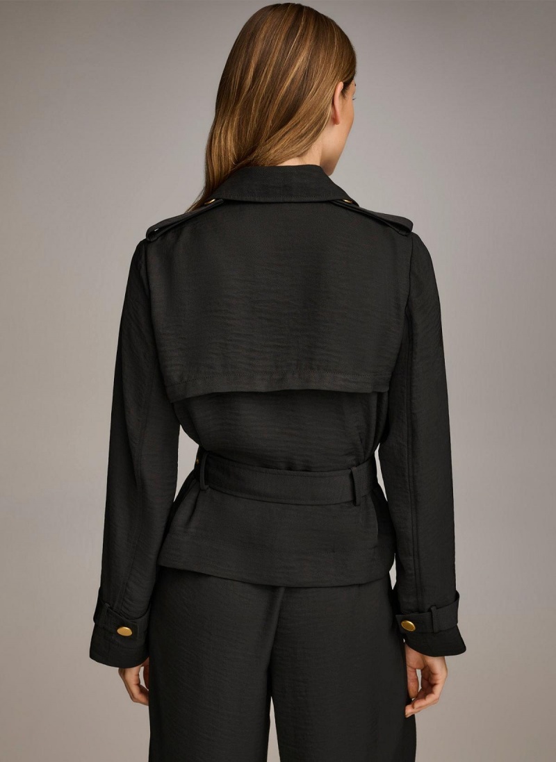 Black Donna Karan Double Breasted Blazer Jacket | PH_DK19352