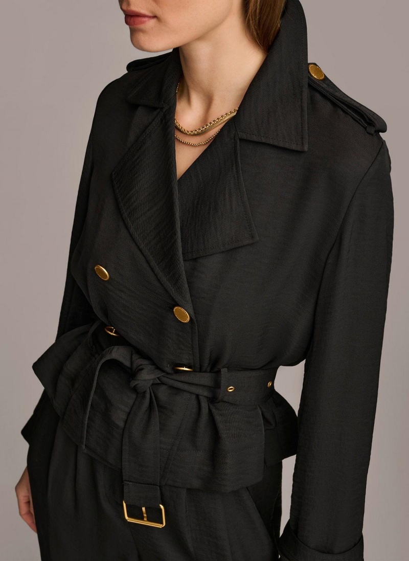 Black Donna Karan Double Breasted Blazer Jacket | PH_DK19352