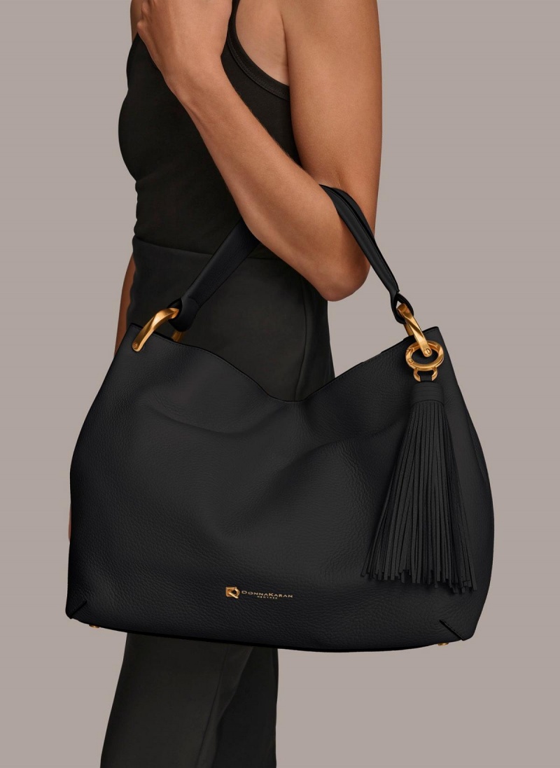 Black Donna Karan Glenwood Shoulder Bag | PH_DK29287