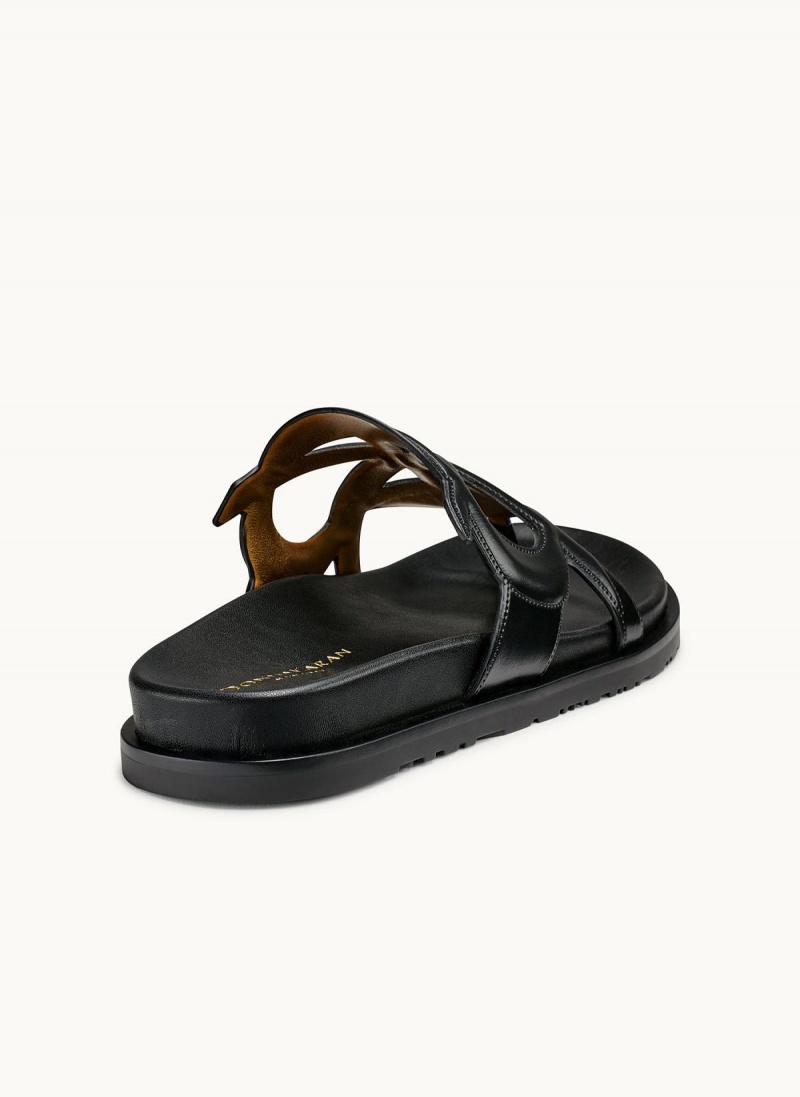 Black Donna Karan Hatsy Flat Sandals | PH_DK60147