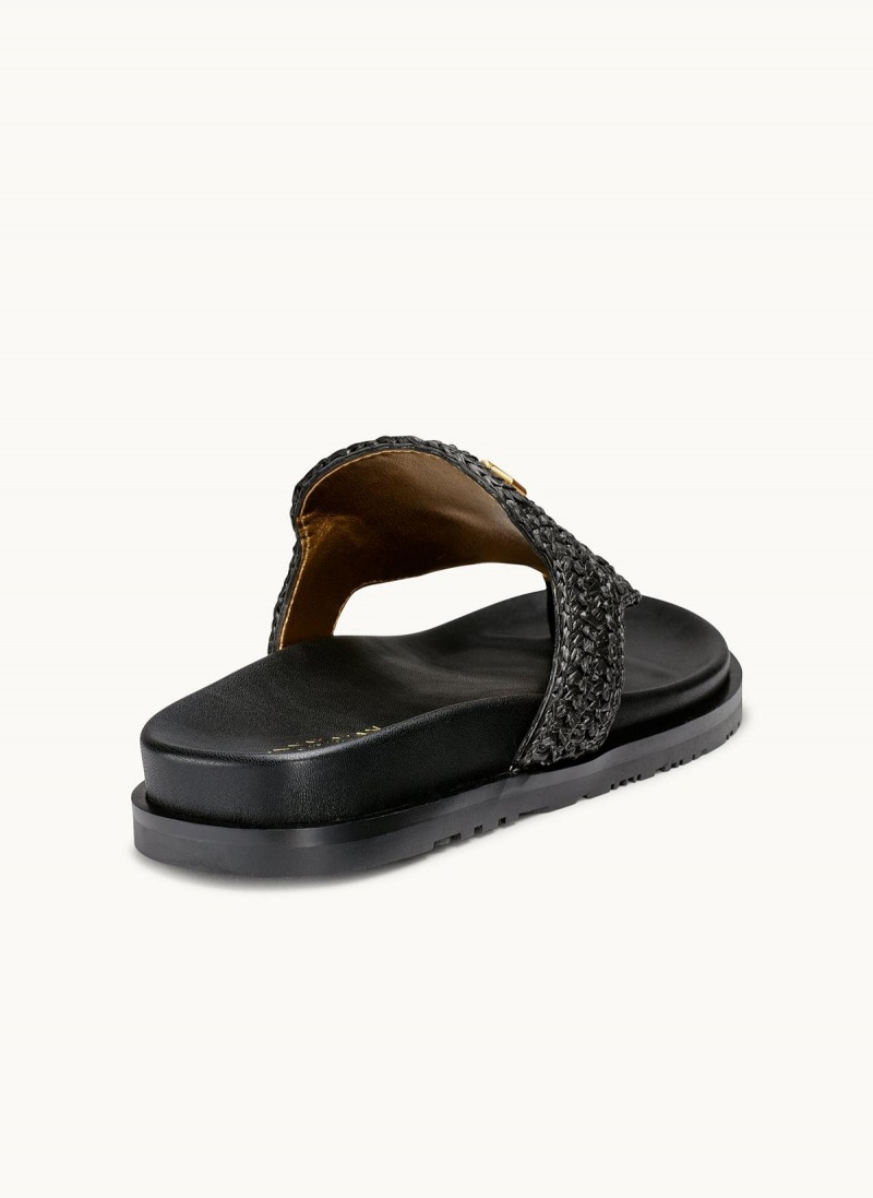 Black Donna Karan Hira Flat Sandals | PH_DK67207