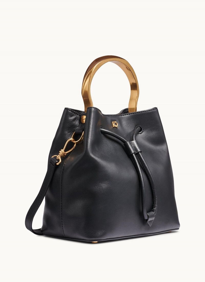 Black Donna Karan Lawrence Bucket Satchel | PH_DK47739