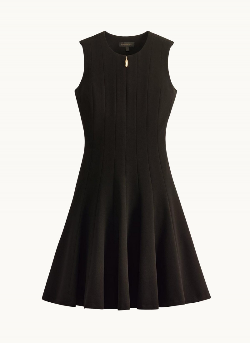 Black Donna Karan Pleated Skirt Dress | PH_DK78130