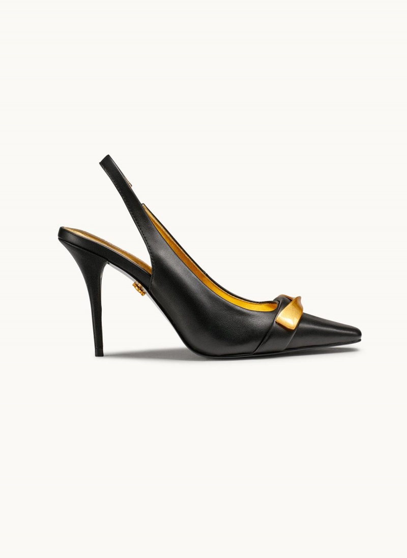 Black Donna Karan Sayer Slingback Heels | PH_DK64123