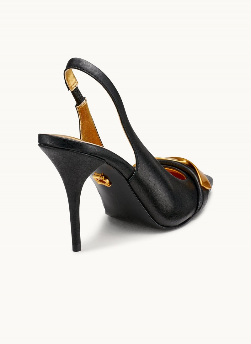 Black Donna Karan Sayer Slingback Heels | PH_DK64123