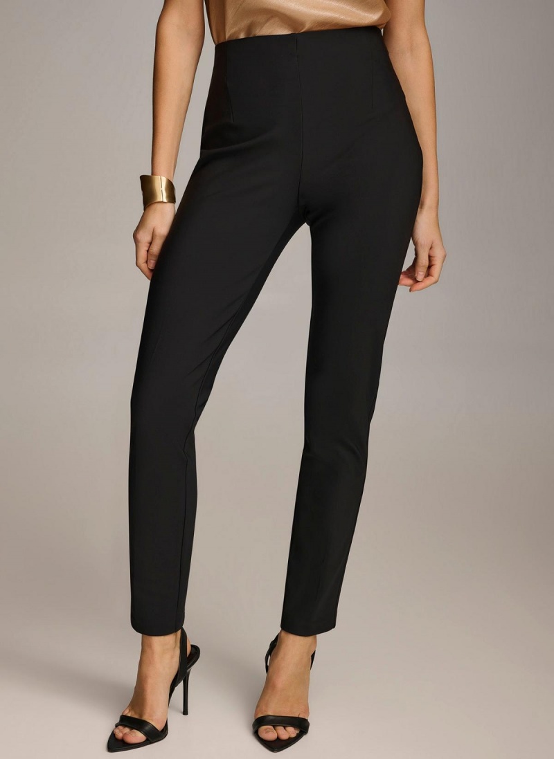 Black Donna Karan Slim Leg Pants | PH_DK25670