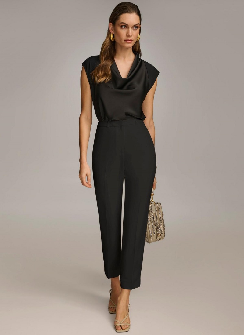 Black Donna Karan Slim Leg Pants | PH_DK49210