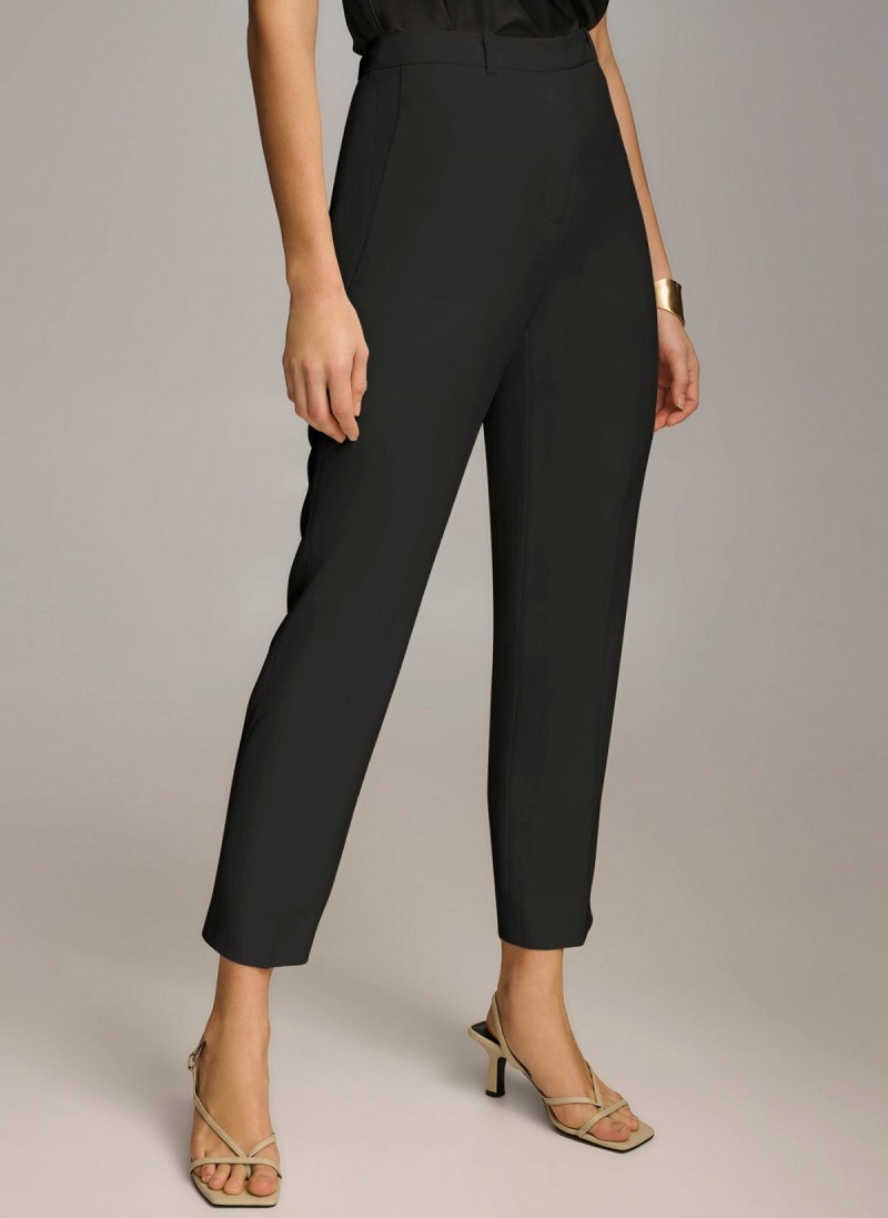 Black Donna Karan Slim Leg Pants | PH_DK49210