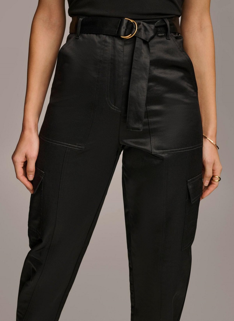 Black Donna Karan Utility Pants | PH_DK31951