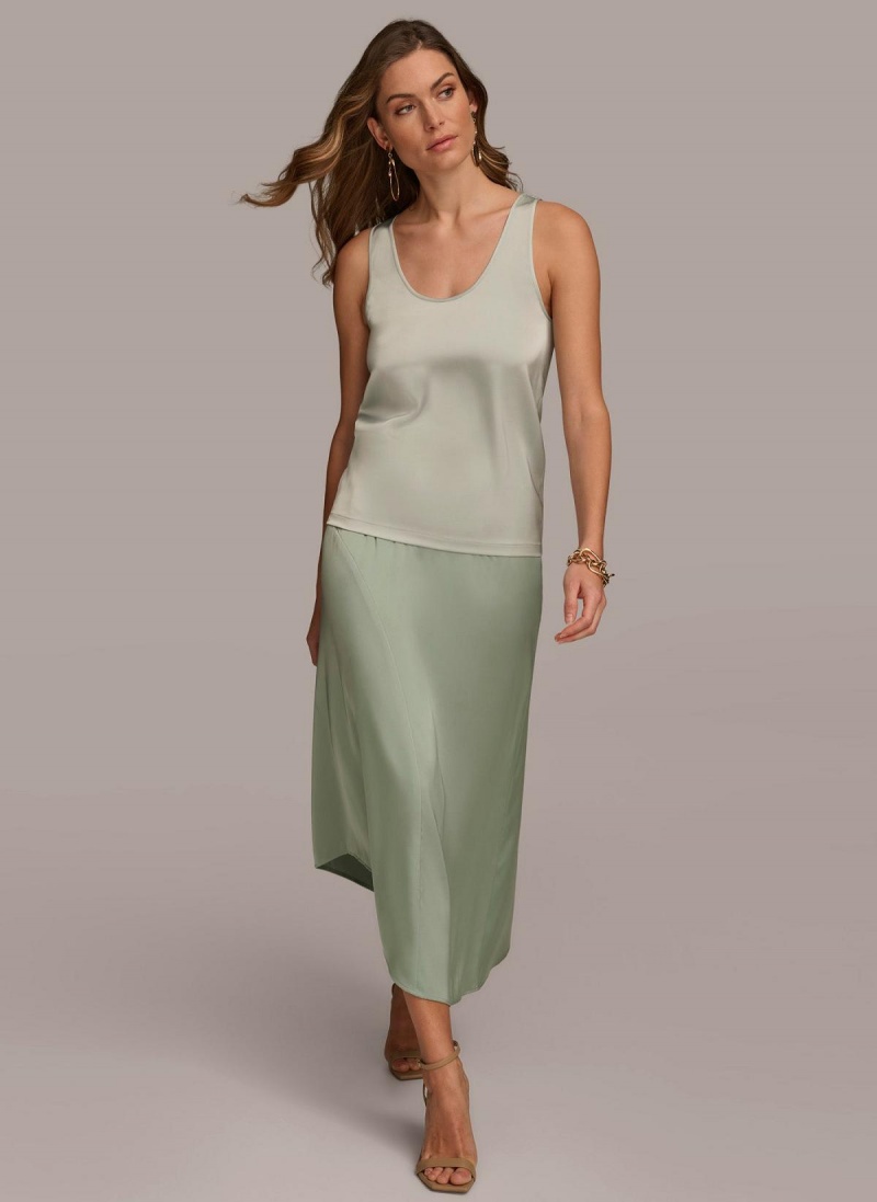 Blue Donna Karan Scoop Neck Tank Skirt | PH_DK40752