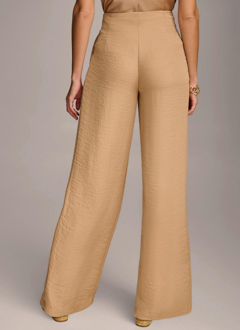 Brown Donna Karan High Waisted Pants | PH_DK88697