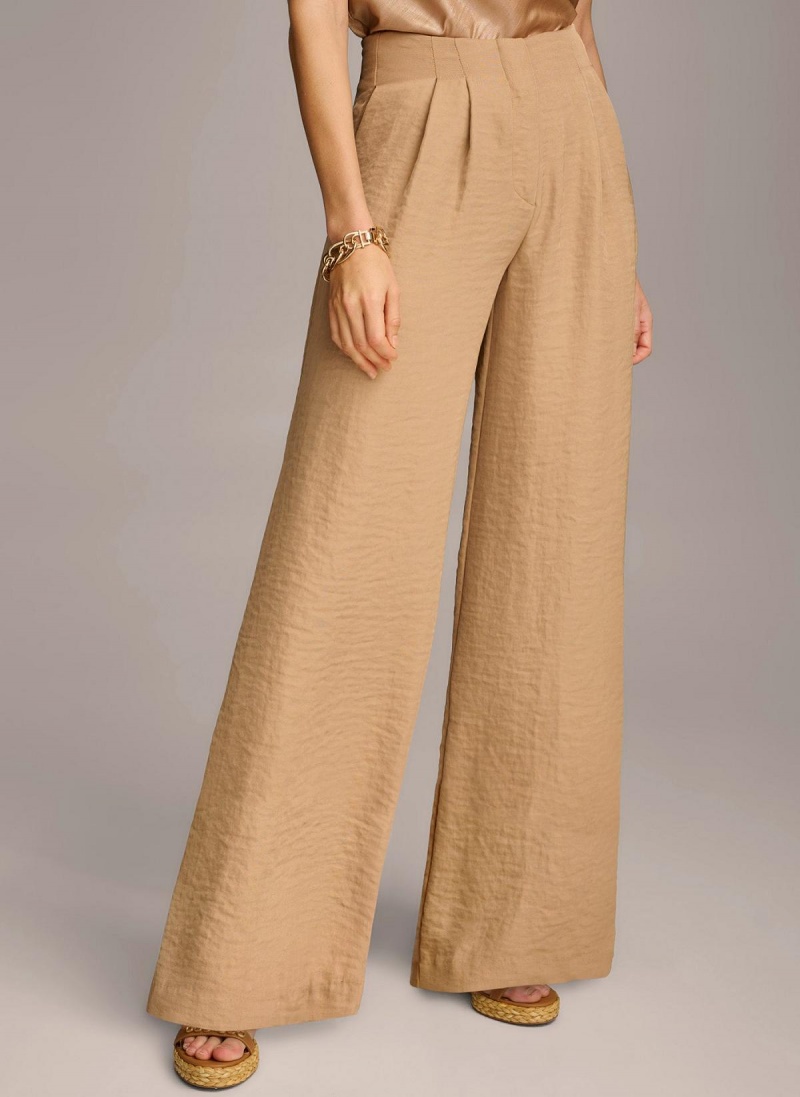 Brown Donna Karan High Waisted Pants | PH_DK88697