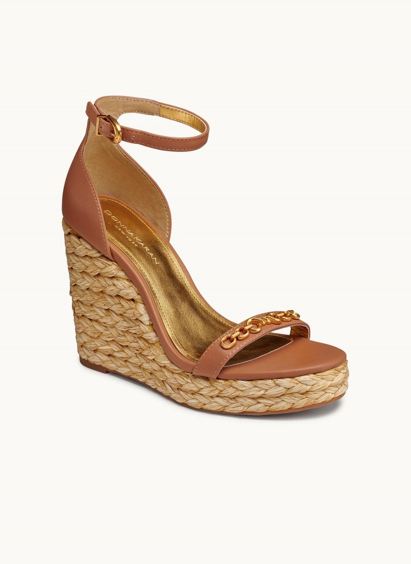 Brown Donna Karan Yulissa Ankle Strap Espadrille Sandals | PH_DK82255