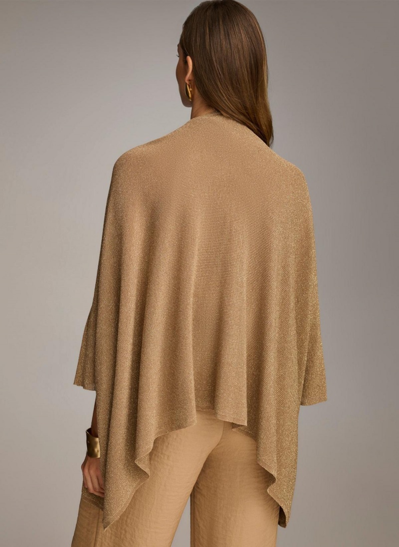 Gold Donna Karan Lurex Cardigan Sweaters and Tops | PH_DK12198