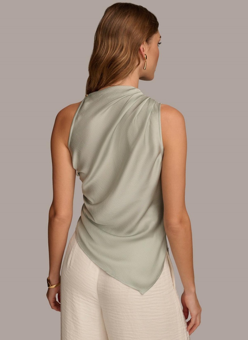 Grey Donna Karan Ruched With Angled Hem Sweaters and Tops | PH_DK81468