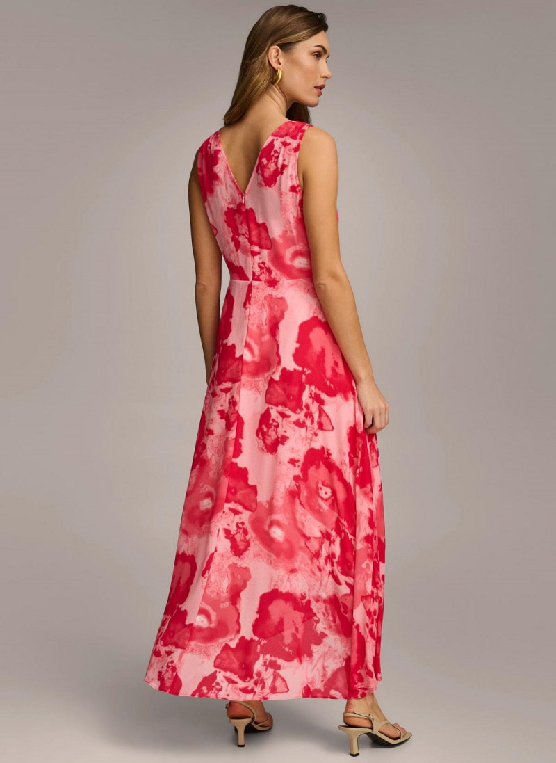 Pink Donna Karan Floral Midi Dress | PH_DK79579