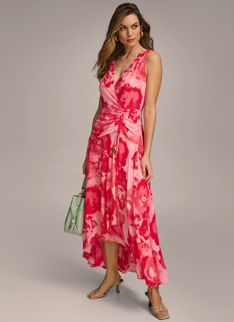 Pink Donna Karan Floral Midi Dress | PH_DK79579