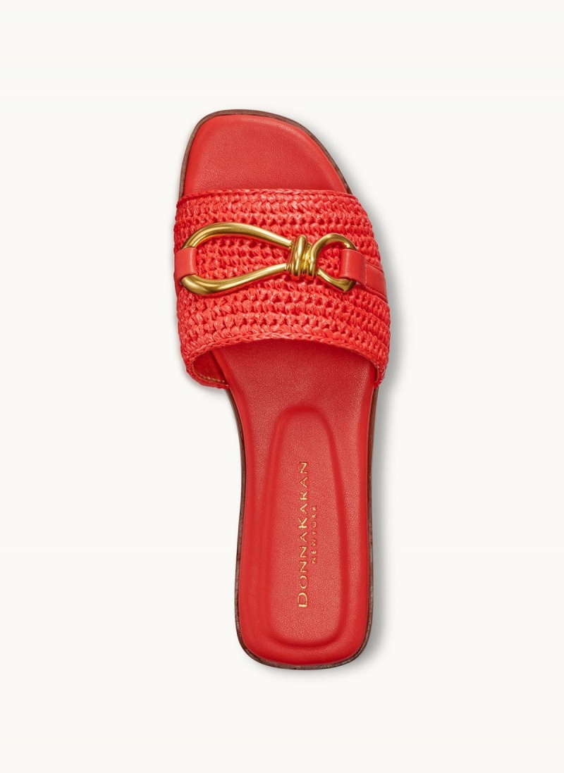 Red Donna Karan Haylen Flat Sandals | PH_DK77345