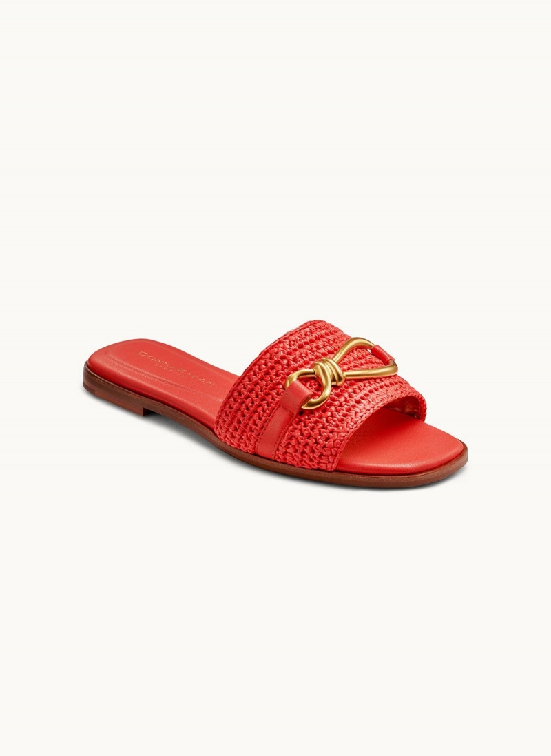 Red Donna Karan Haylen Flat Sandals | PH_DK77345