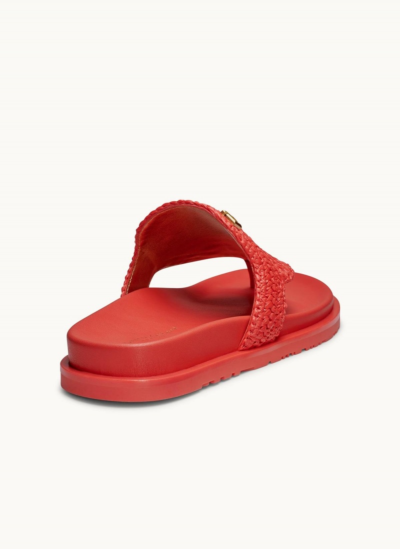 Red Donna Karan Hira Flat Sandals | PH_DK51487