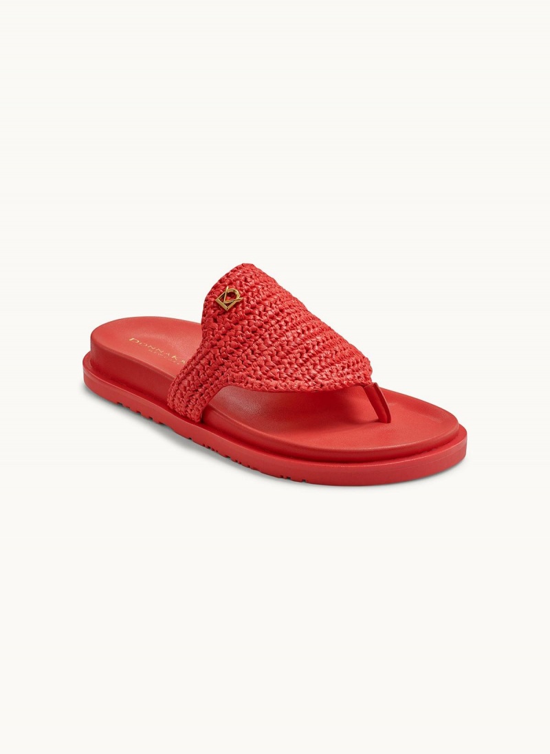 Red Donna Karan Hira Flat Sandals | PH_DK51487