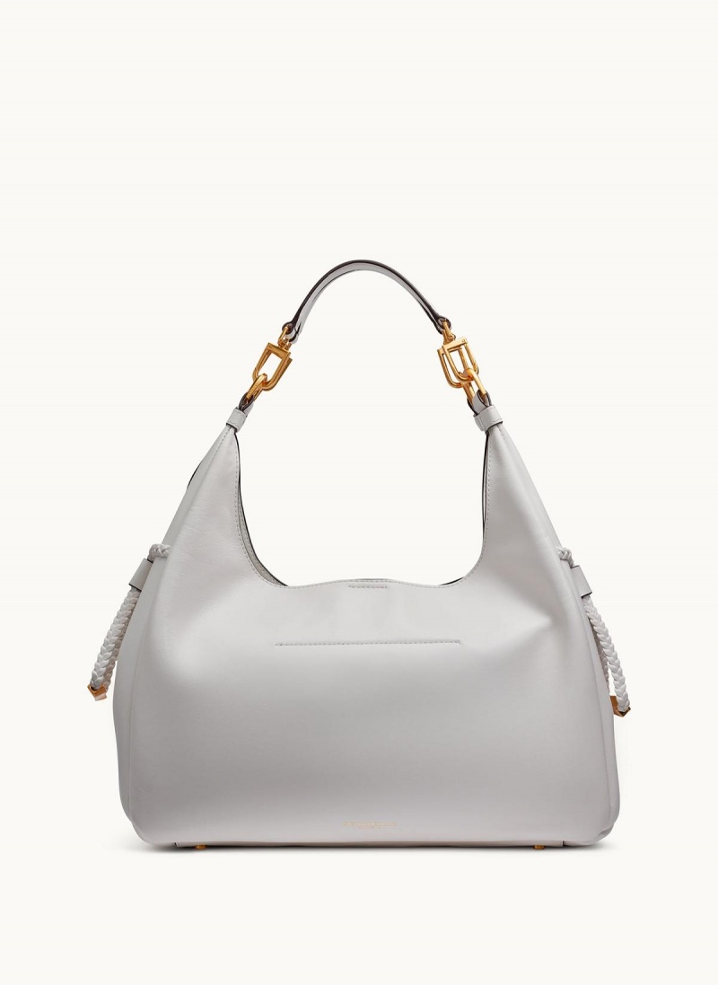 White Donna Karan Bellerose Hobo Bag | PH_DK18972