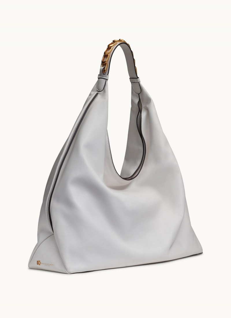 White Donna Karan Bellmore Xl Hobo Bag | PH_DK83065