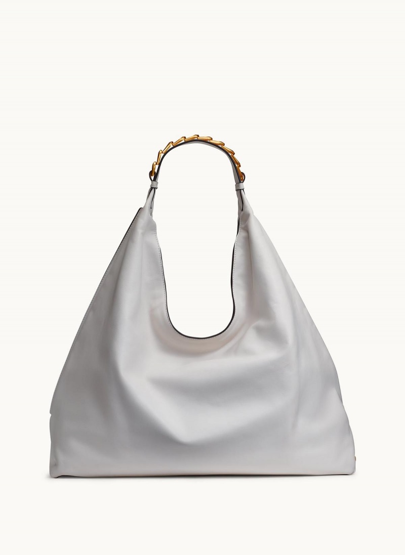 White Donna Karan Bellmore Xl Hobo Bag | PH_DK83065