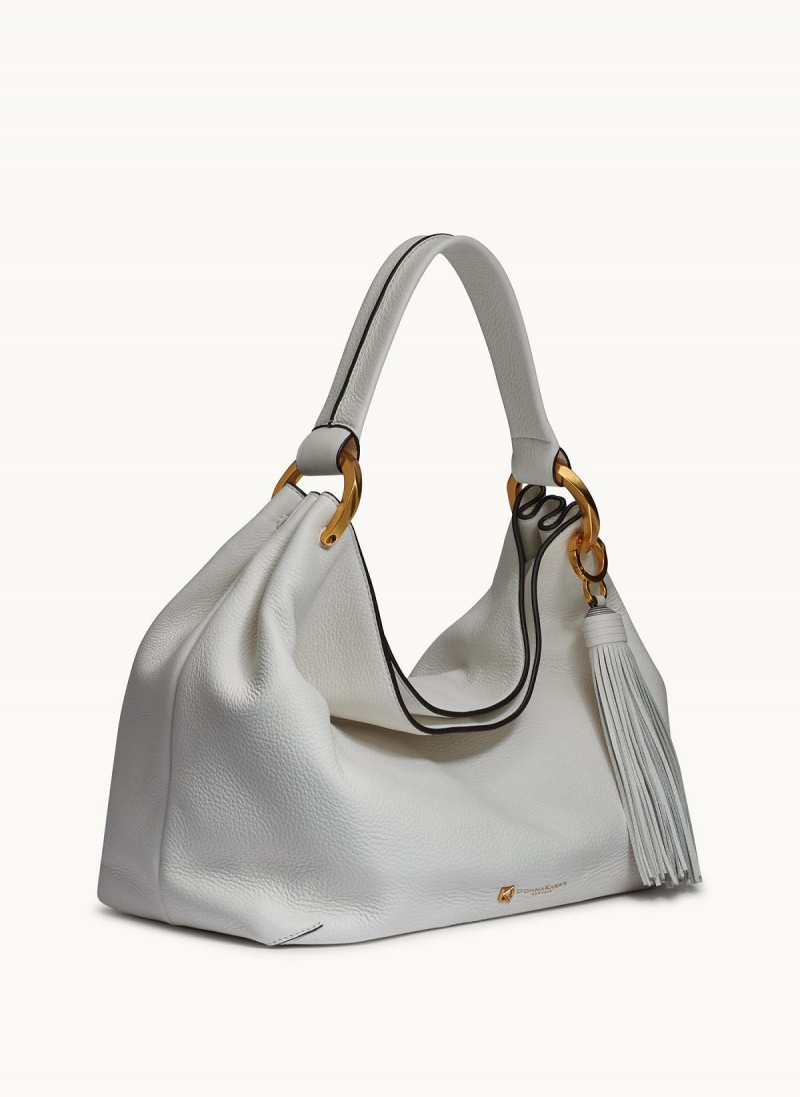 White Donna Karan Glenwood Shoulder Bag | PH_DK81333