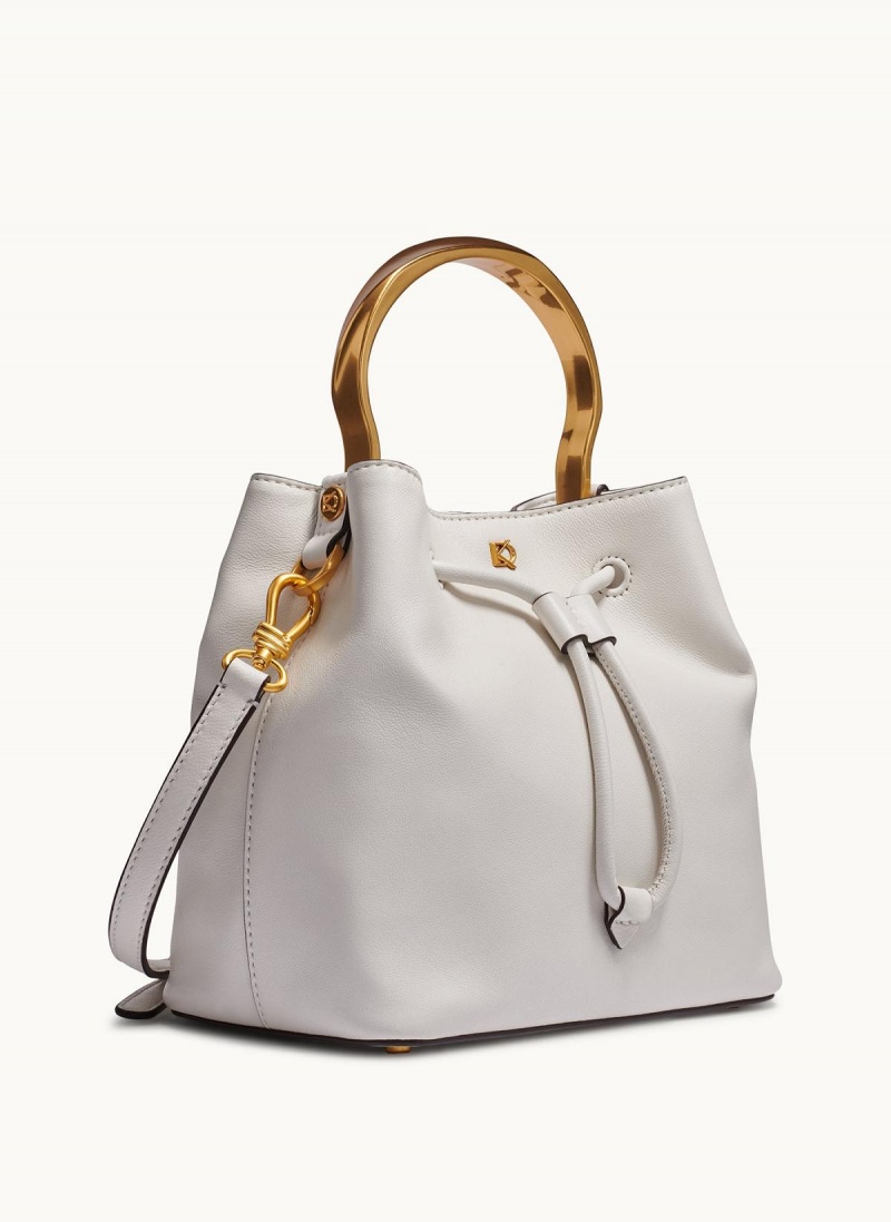 White Donna Karan Lawrence Bucket Satchel | PH_DK82271