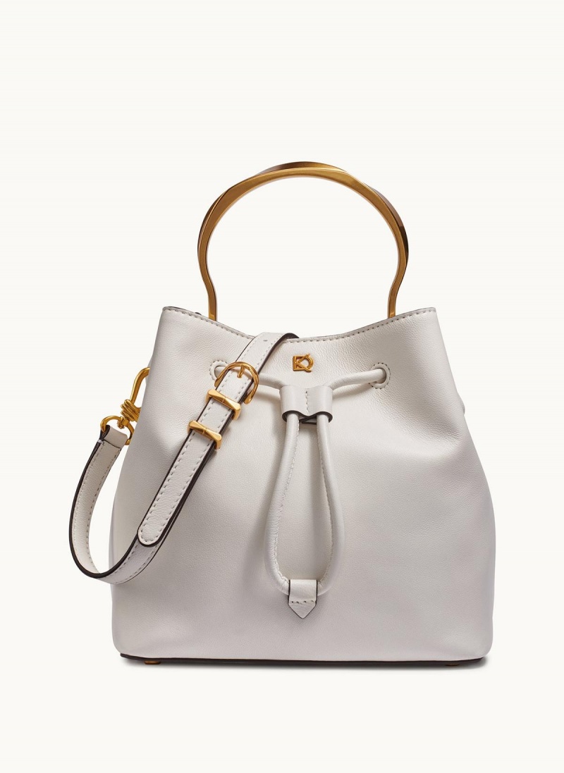 White Donna Karan Lawrence Bucket Satchel | PH_DK82271