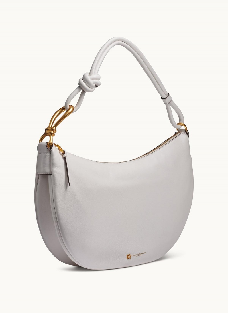 White Donna Karan Roslyn Large Hobo Bag | PH_DK45905