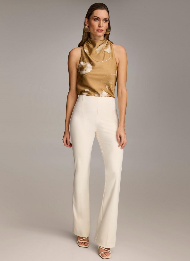 White Donna Karan Wide Leg Pants | PH_DK79555